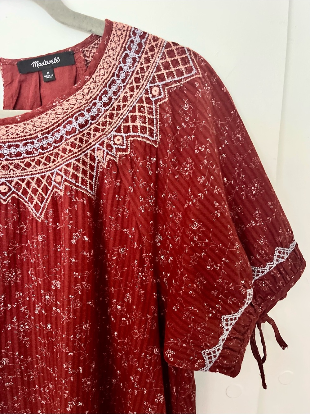 Madewell Embroidered Babydoll Dress Size M - Picture 4 of 6